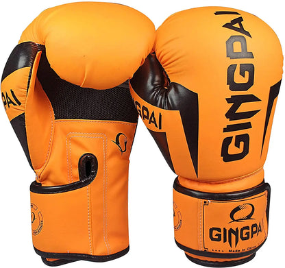 GINGPAI Boxing Gloves for Men Women Kid,Leather Boxing Gloves for Punching Bag,Kickboxing,Muay Thai Fighting Gloves 6/8/10/12Oz