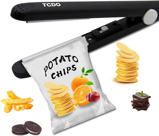 Bag Sealer,Heat Sealer,Chip Bag Sealer,Paper Crimper,Bag Sealer Heat Seal, Handheld Bag Sealer for Food Storage,Protable Sealer Machine for Plastic Bags,Snack Bags,Vacuum Food Bag. (Dark Black)