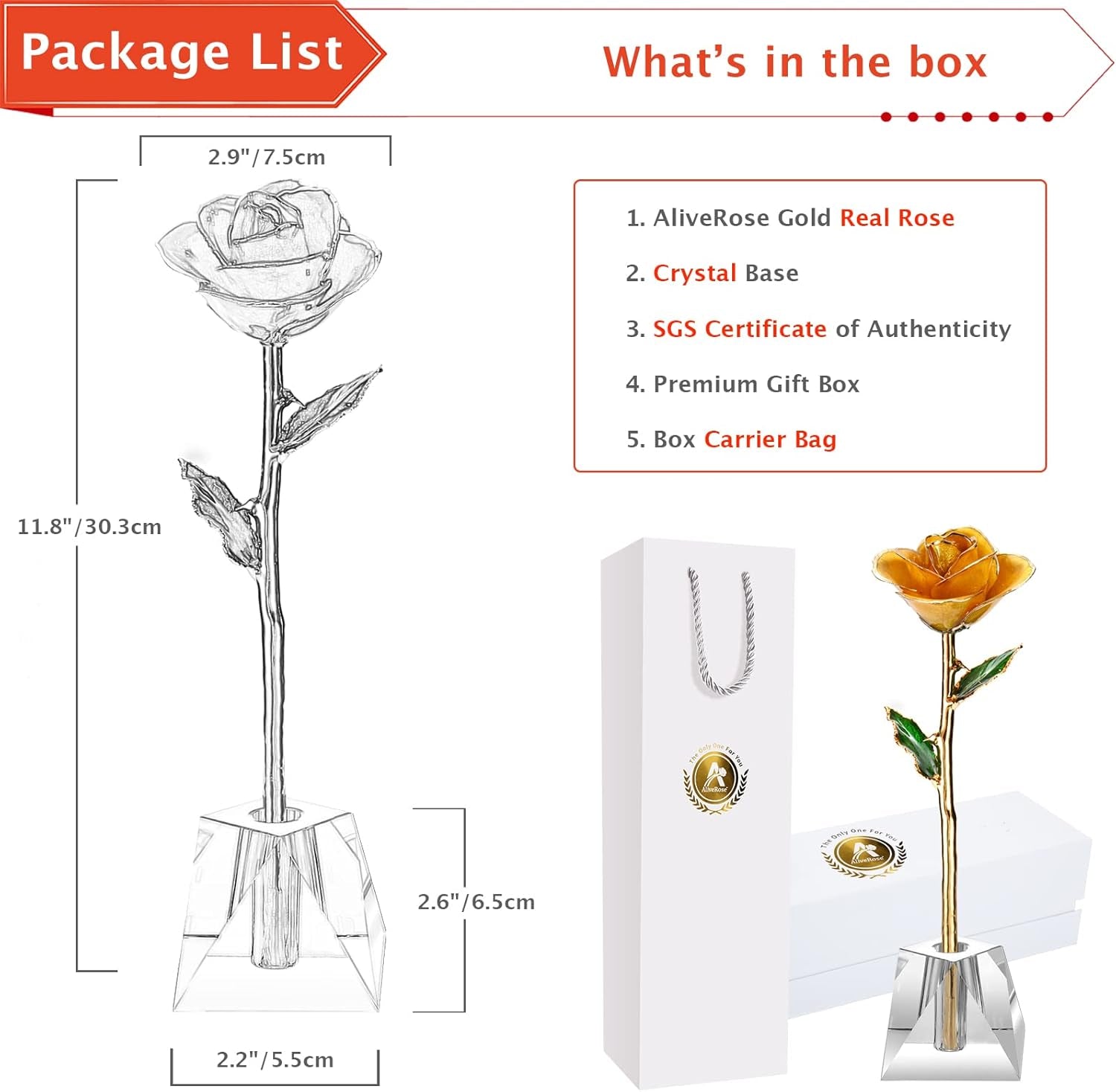 Gold Dipped Rose,24K Gold Real Rose Gift for Her and Great Valentines Gift for Her Rose(Pearl Yellow with Crystal Vase)