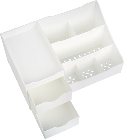 Bathroom Organizer Countertop- Make up Organizers and Storage- Bathroom Counter Organizer and Skin Care Organizer, Makeup Organizer for Vanity- White