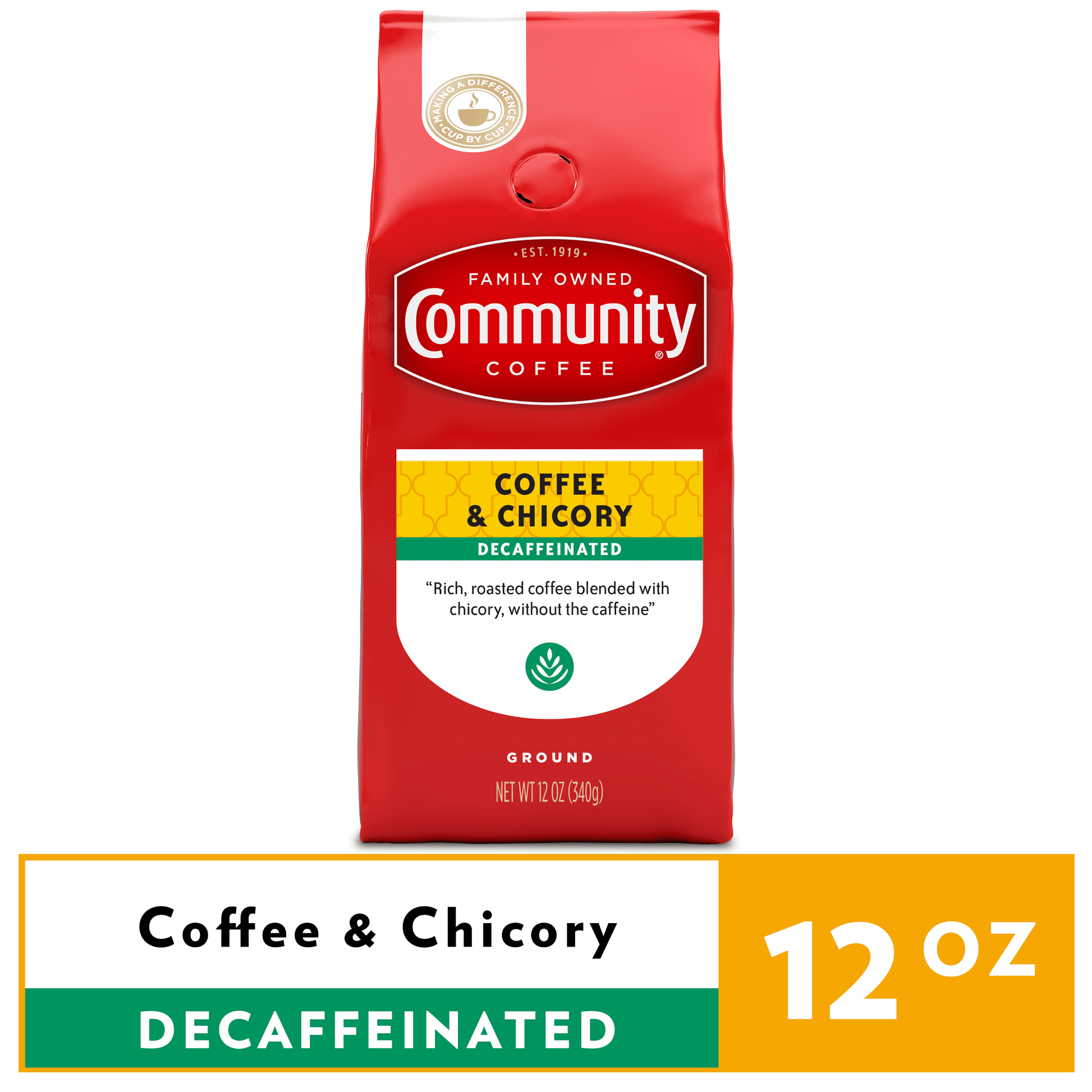 Community® Coffee Coffee & Chicory Decaffeinated Coffee 12 Oz. Bag