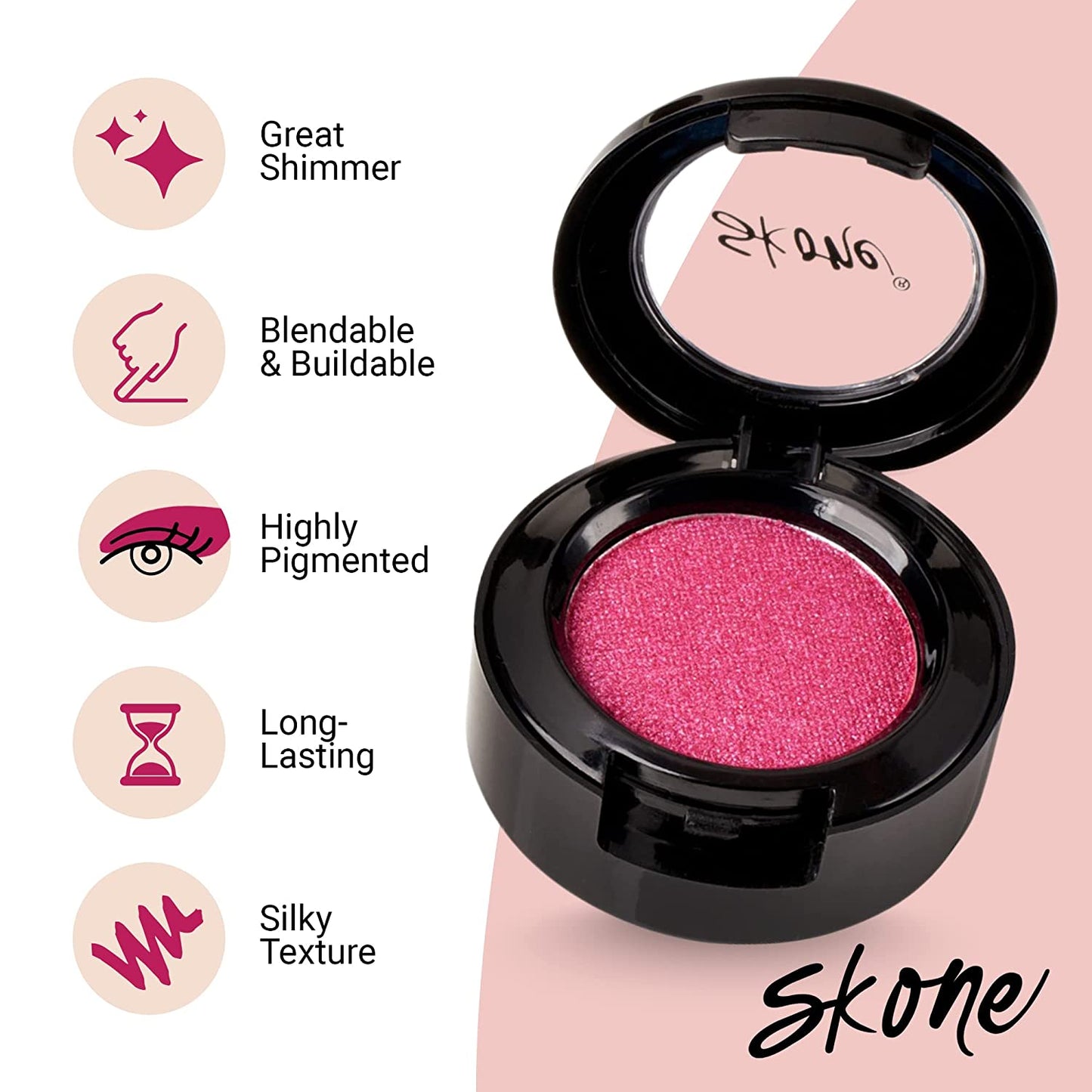 Cosmetics | Stone Gems Eyeshadow | Highly Pigmented | All Natural | Shimmery Finish | Color - Strawberries